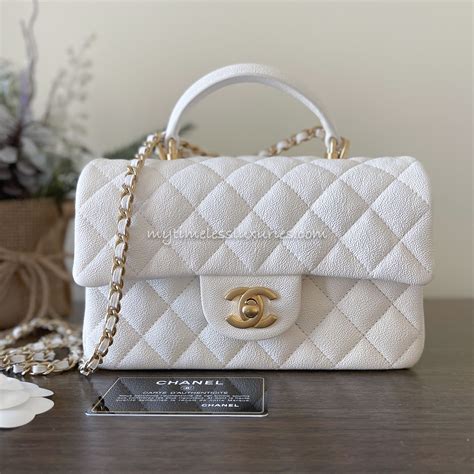 white chanel top handle bag|chanel top handle bag small.